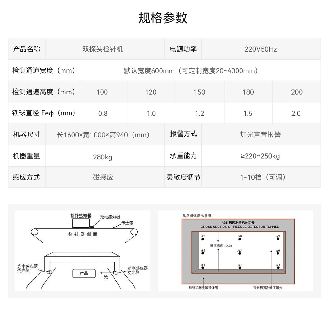 双探头检针机参数 双探头检针机参数